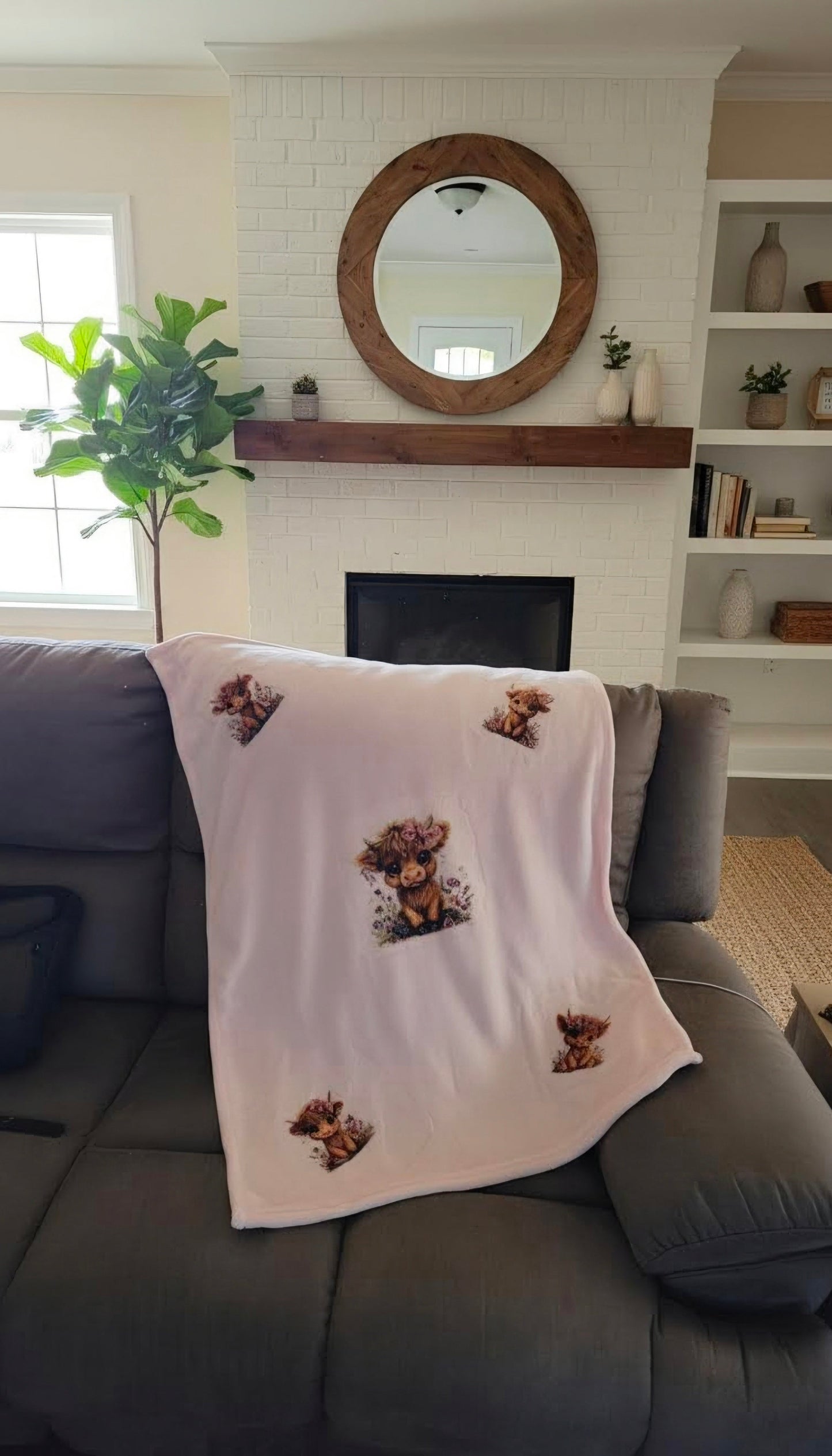 Highland Cow Baby Girl Blanket