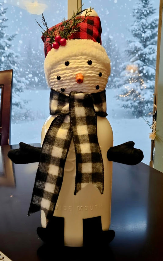 Large Mason Jar Light Up Snowman