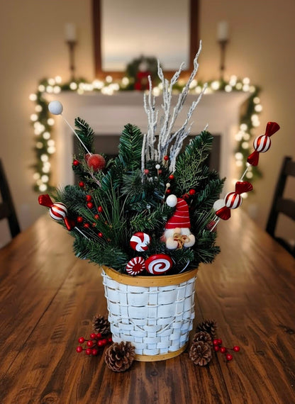 Christmas Hanging or Tabletop Basket