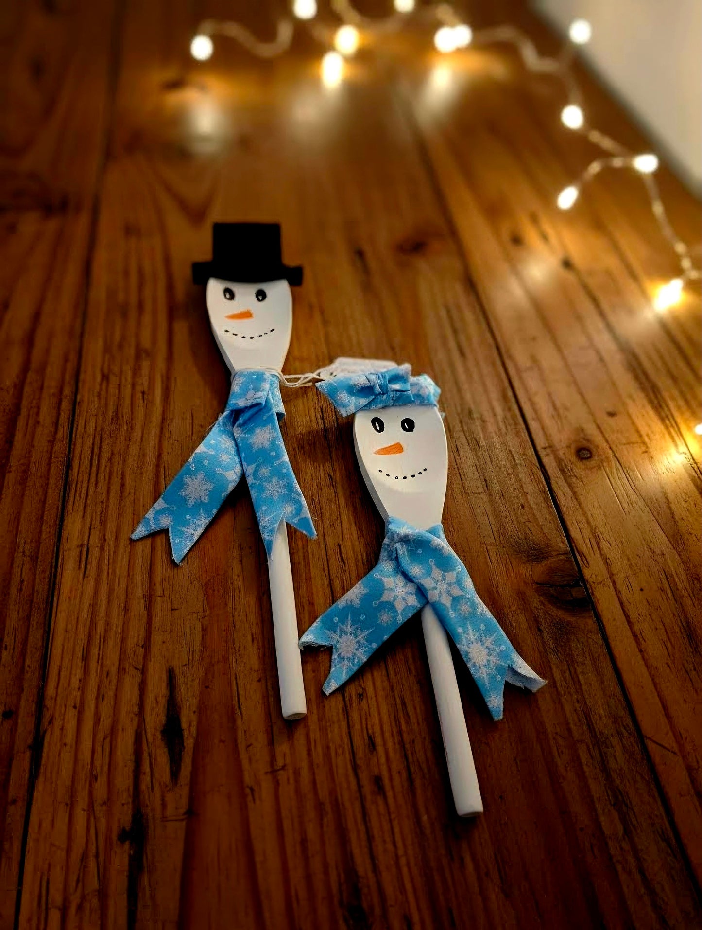 Wooden Spoon Snowman & Woman