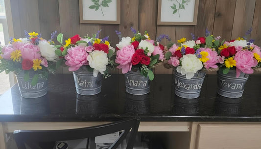 Personalized Galvanized Bucket Planters