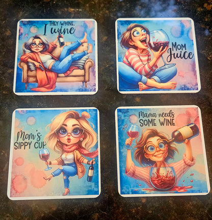 Set of 4 Wine Coasters