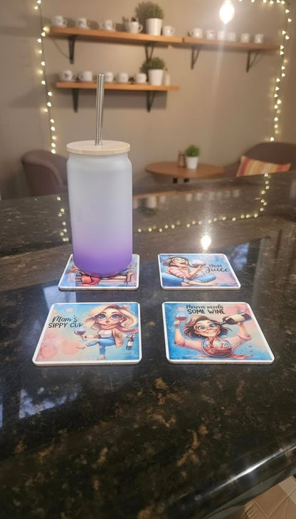 Set of 4 Wine Coasters