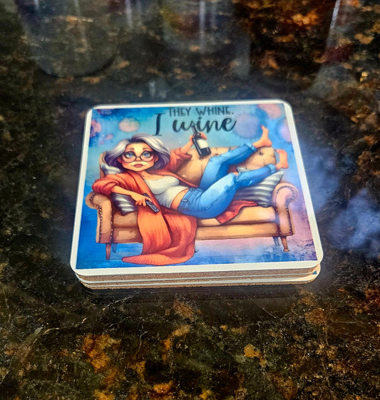 Set of 4 Wine Coasters