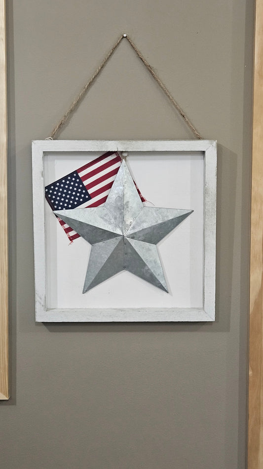 Patriotic Star with Flag Plaque