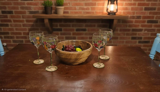 Hand Painted Wine Glasses