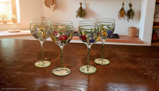 Hand Painted Wine Glasses