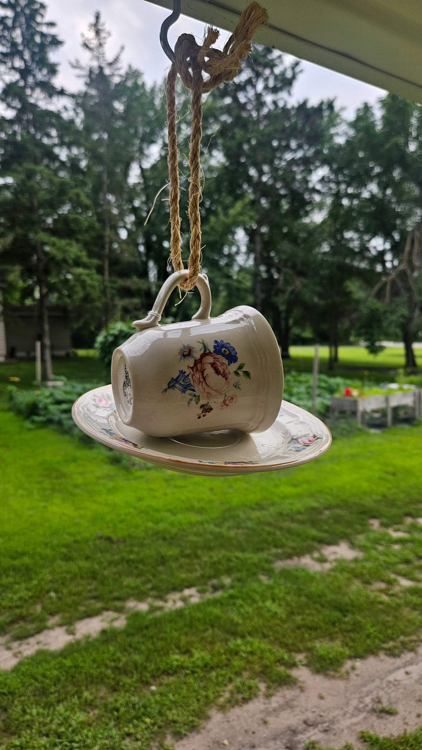 Coffee Cup Bird Feeder