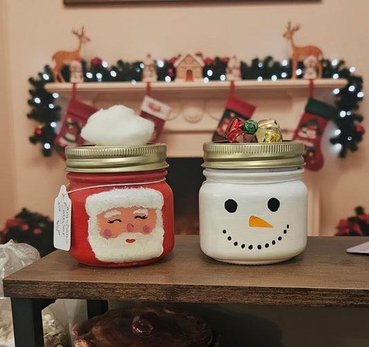 Santa & Snowman Candy Jars