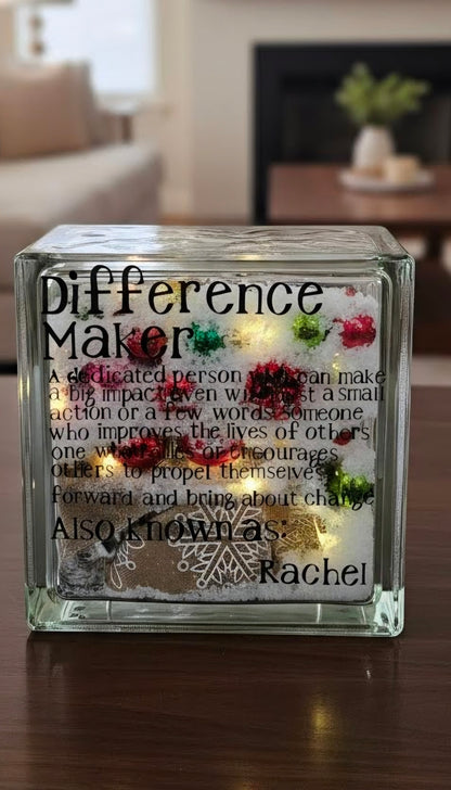 Difference Maker Glass Block