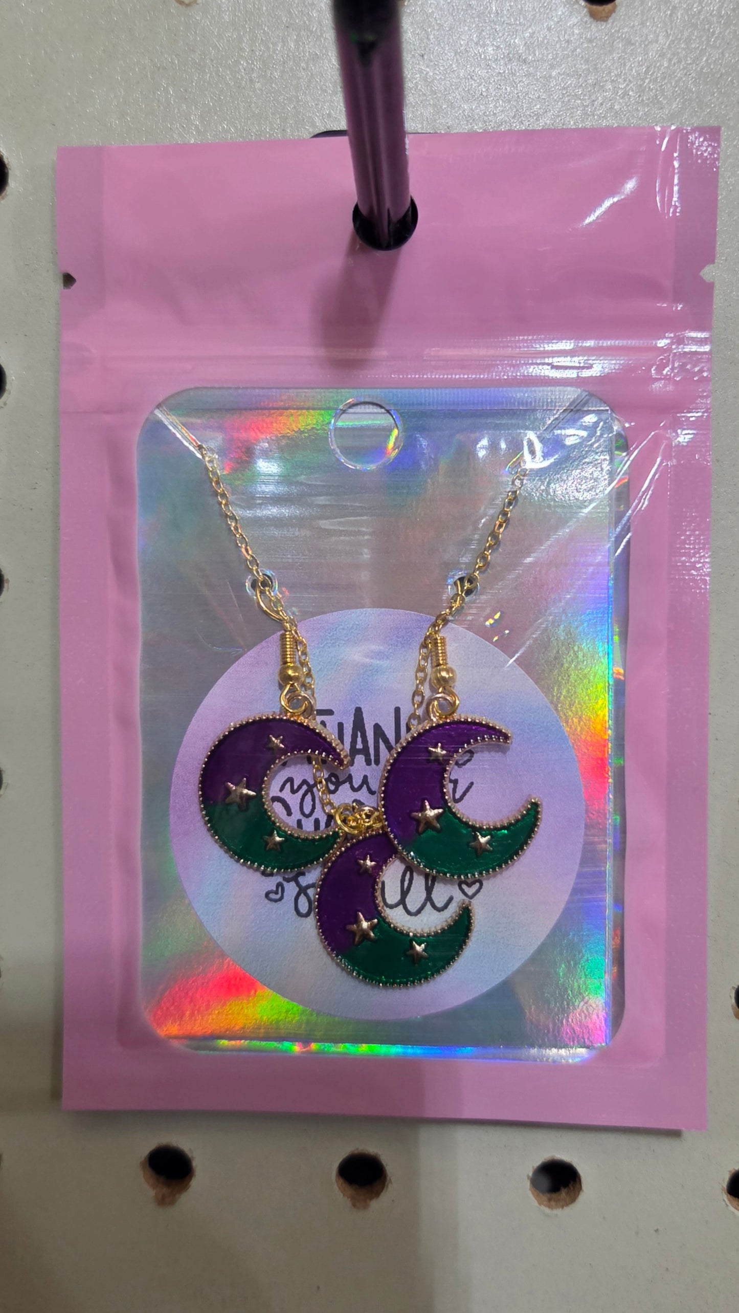 Celestial Moon With Stars Earring & Necklace set