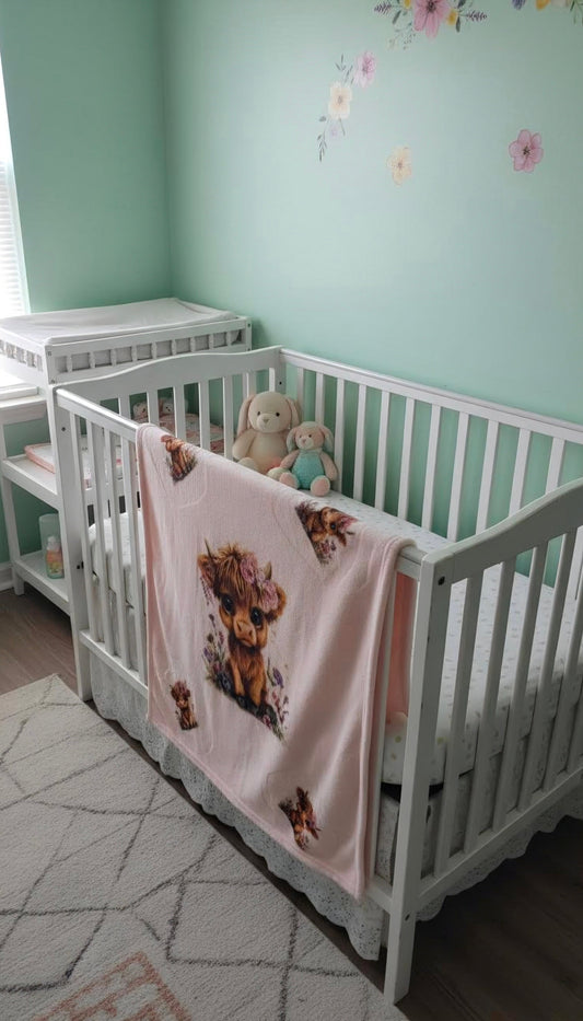 Highland Cow Baby Girl Blanket