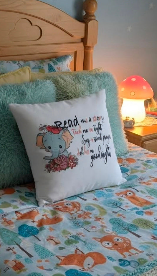 Read Me a Story Elephant Throw Pillow