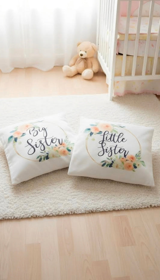 Big Sister/Little Sister throw pillows