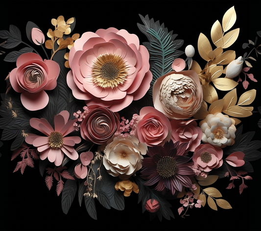 Pink & Cream Flowers Throw Pillow