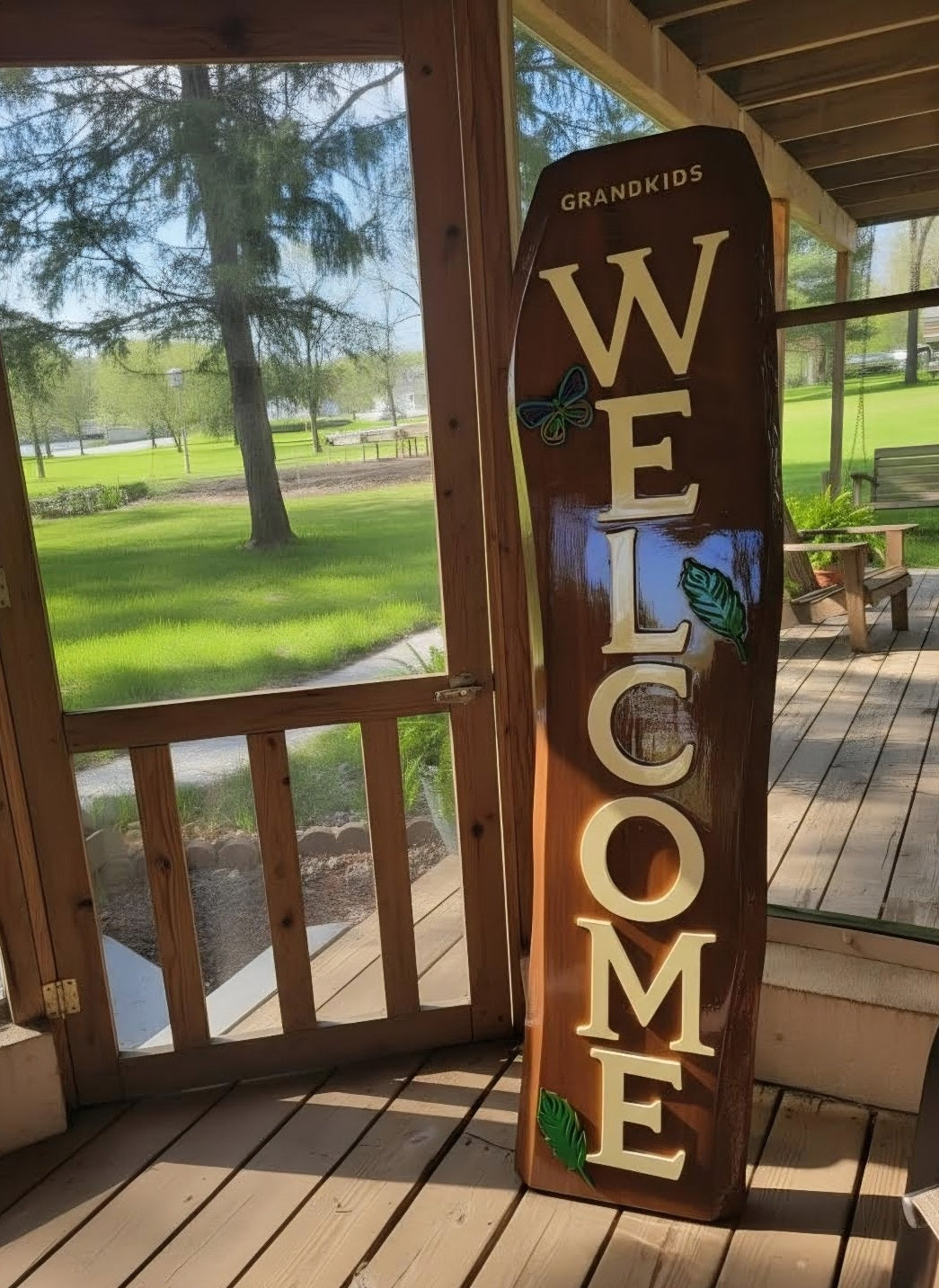 Customized Raised Letter Live Edge Welcome Sign